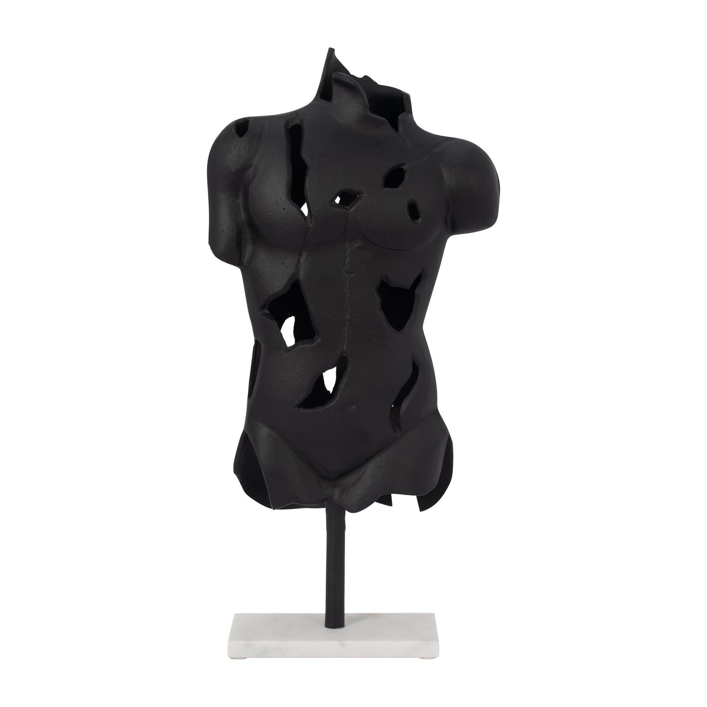 Metal, 23" Cracked Bust On Stand, Black