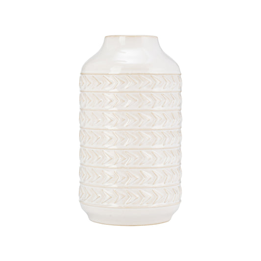 Cer, 10"h Aztec Vase, Ivory