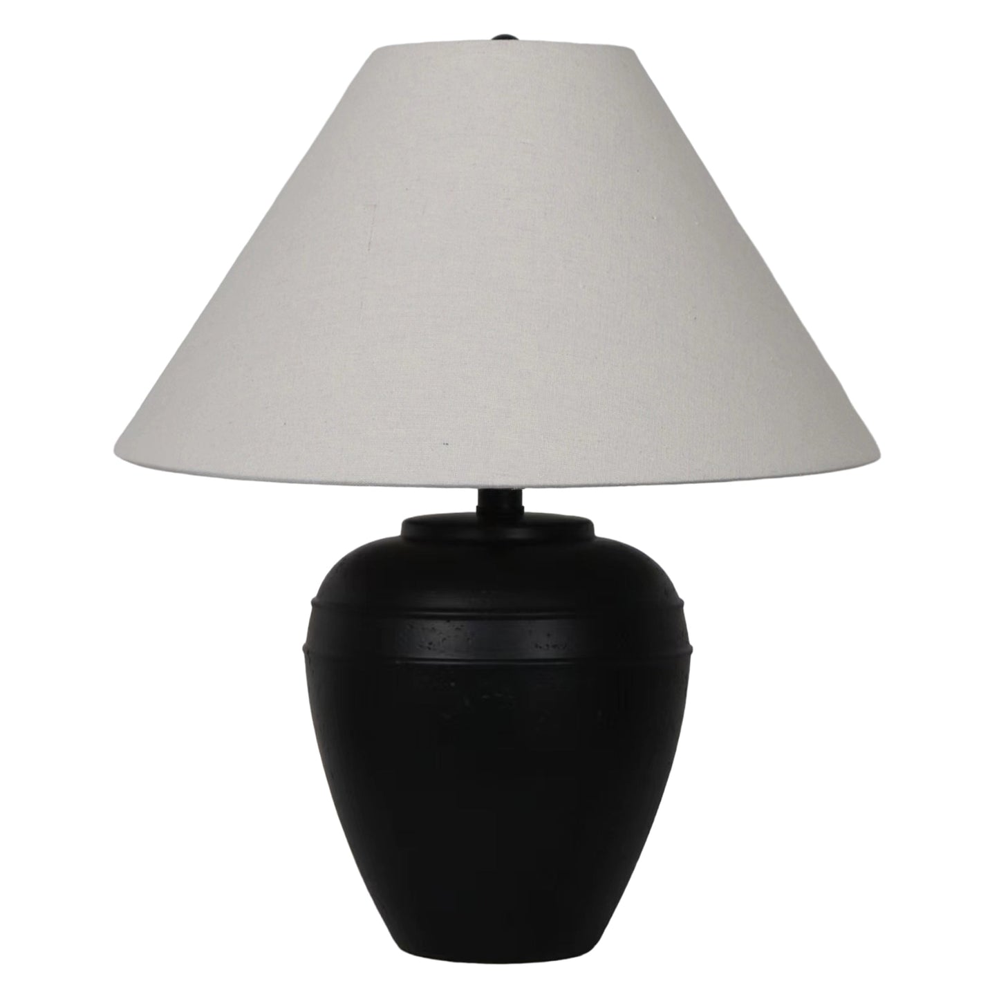 21" Textured Table Lamp Tapered Shade, Black/white