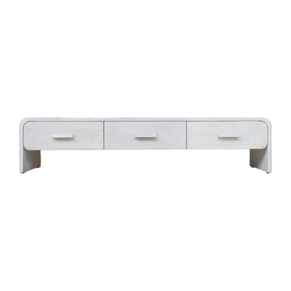 Wood, 71"l Media Stand W/ 3 Drawers, Whitewash