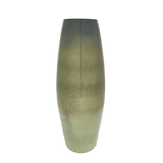 24" Curved Glass Vase Green Mercury Ombre, Multi