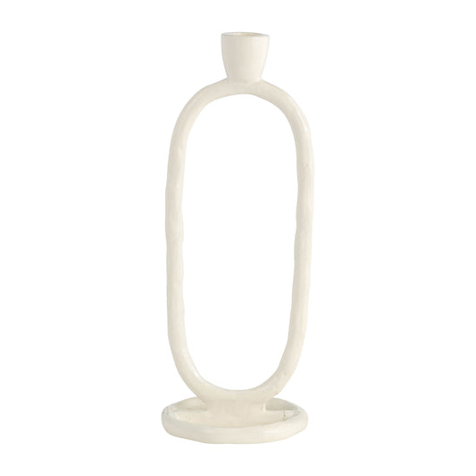 Metal, 11" Open Oval Taper Candleholder, Cotton