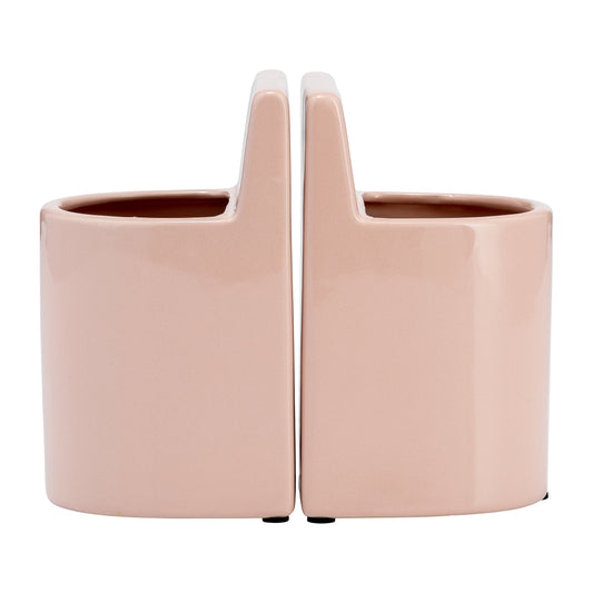 Cer, 6" Pouch Bookends, Blush