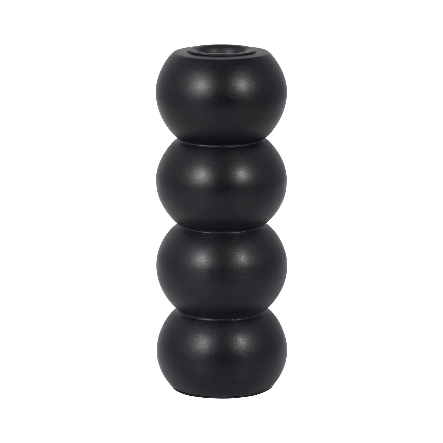 Wood, 7" Ribbed Votive Holder, Black