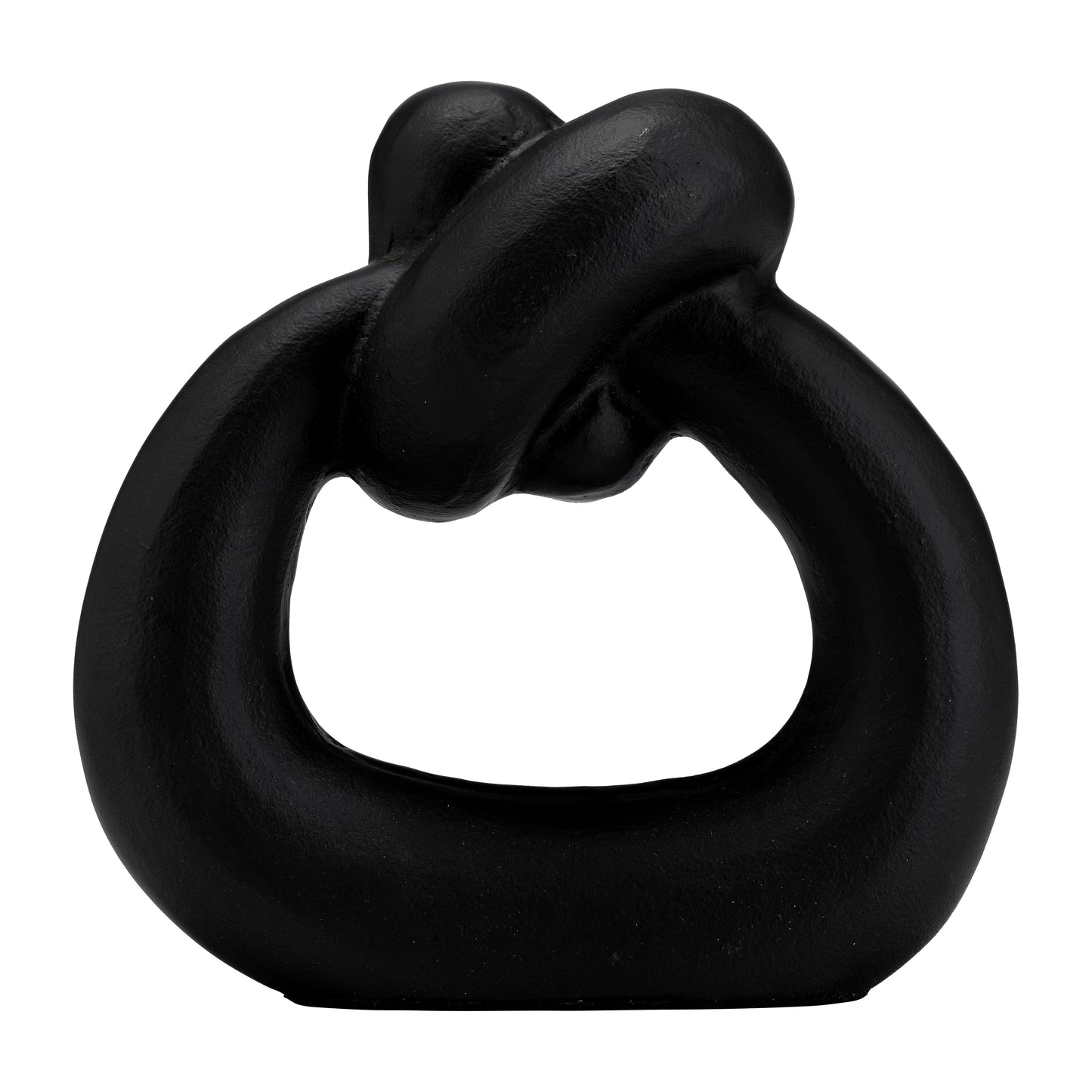 Metal,11"h,broad Knot Ring Sculpture,black