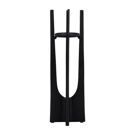 Metal, 16" Pillar Candle Holder, Black