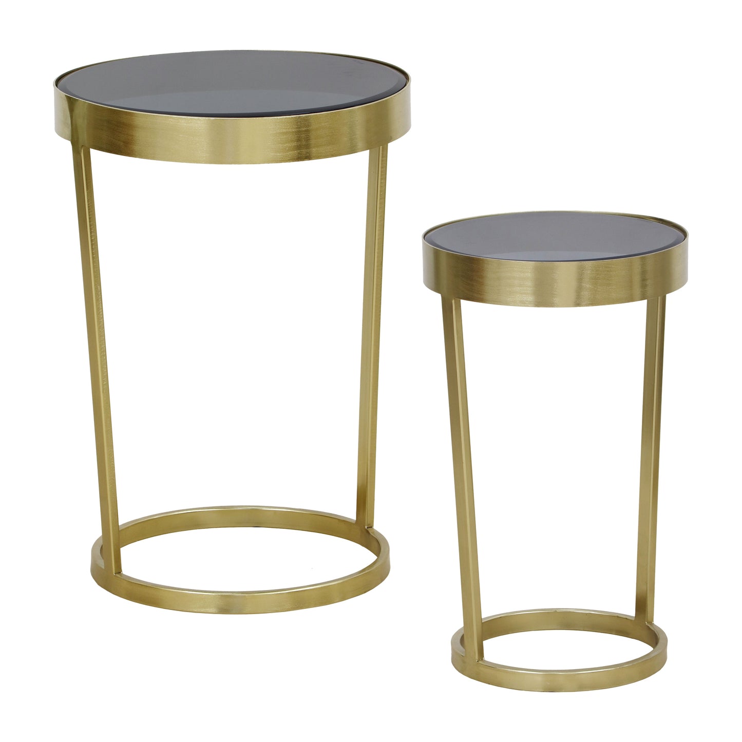Metal, S/2 20/23" Round Contemporary Side Tables,