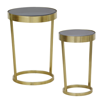 Metal, S/2 20/23" Round Contemporary Side Tables,