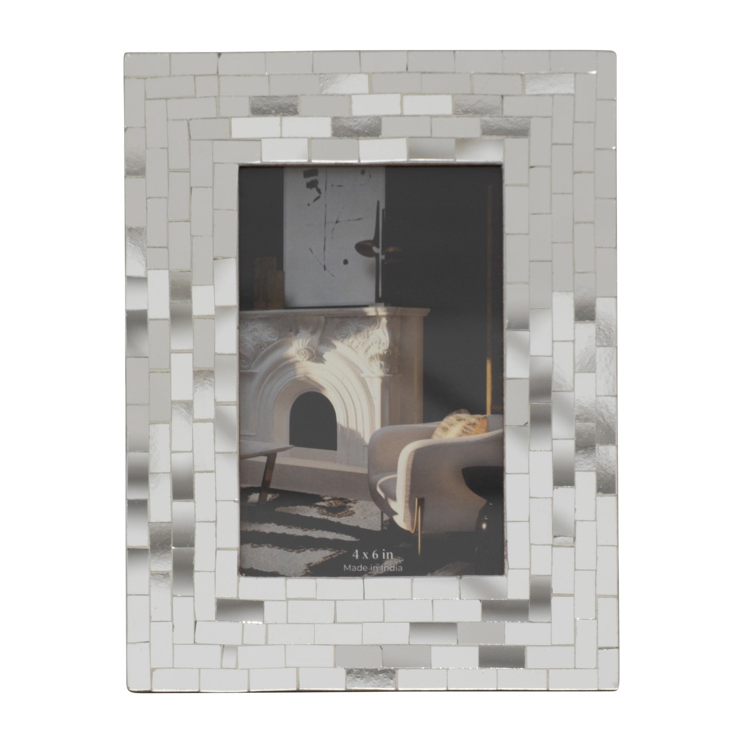 4x6 Mosaic Photo Frame, Silver