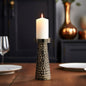 Metal, 10"h Hammered Candle Holder,  Gold