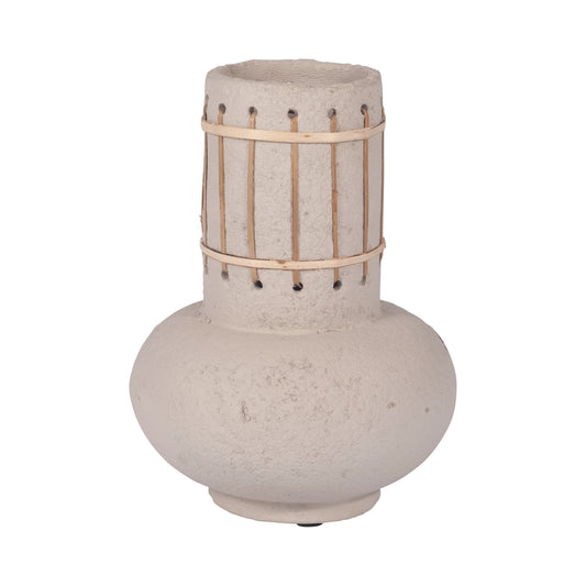 Ecomix, 10" Top Weave Nomad Vase, Ivory