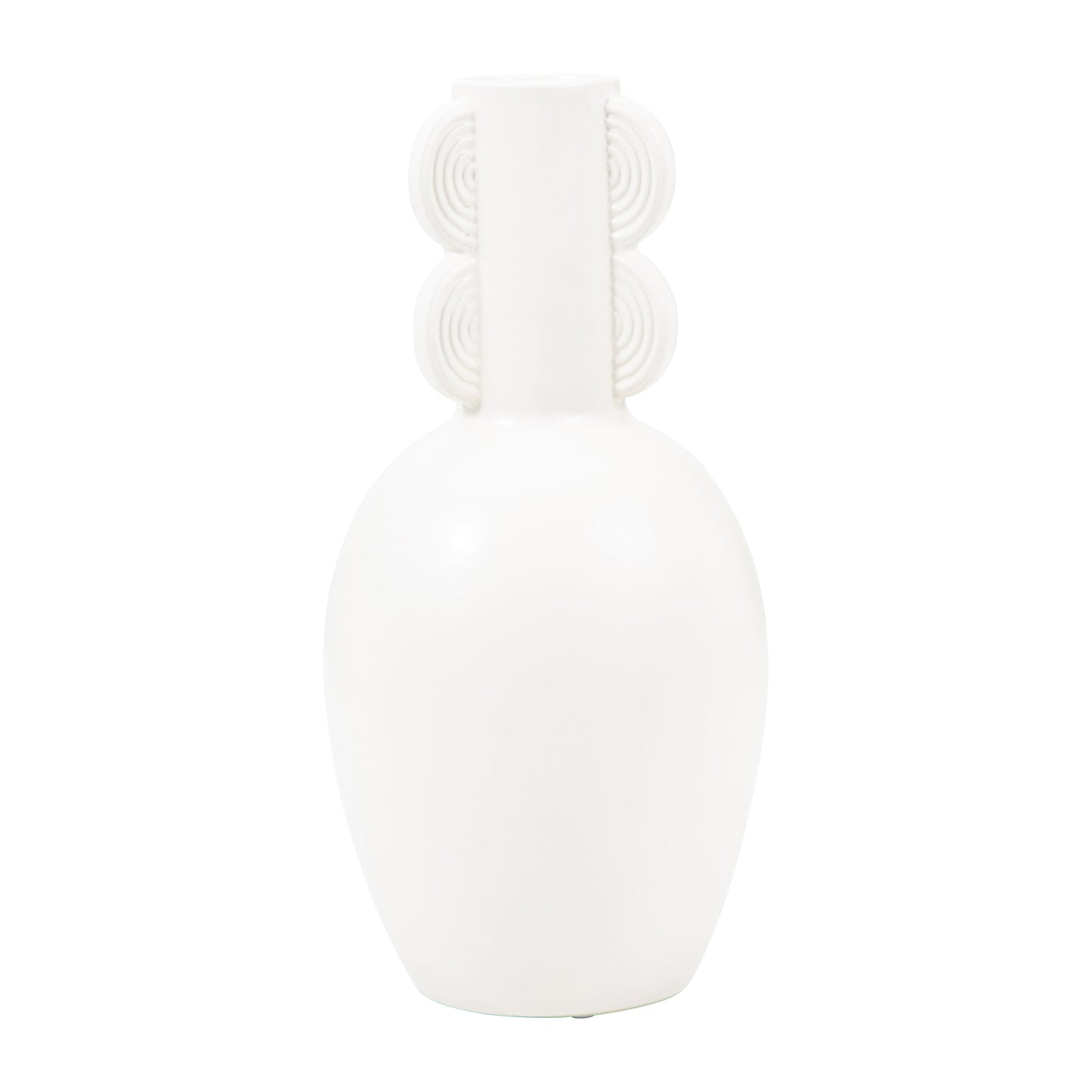 Cer, 13" Eared Vase, Cotton