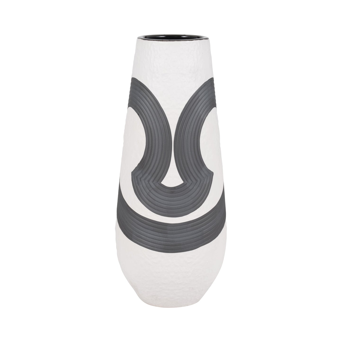 17" Noir Vase, Black/white