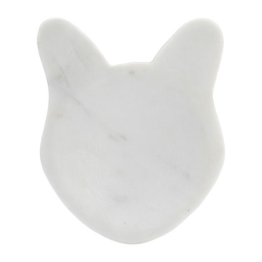 Marble, 6" Cat Tray, White