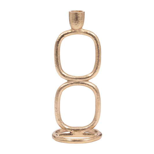 Metal, 10" Double Stack Taper Candleholder, Gold