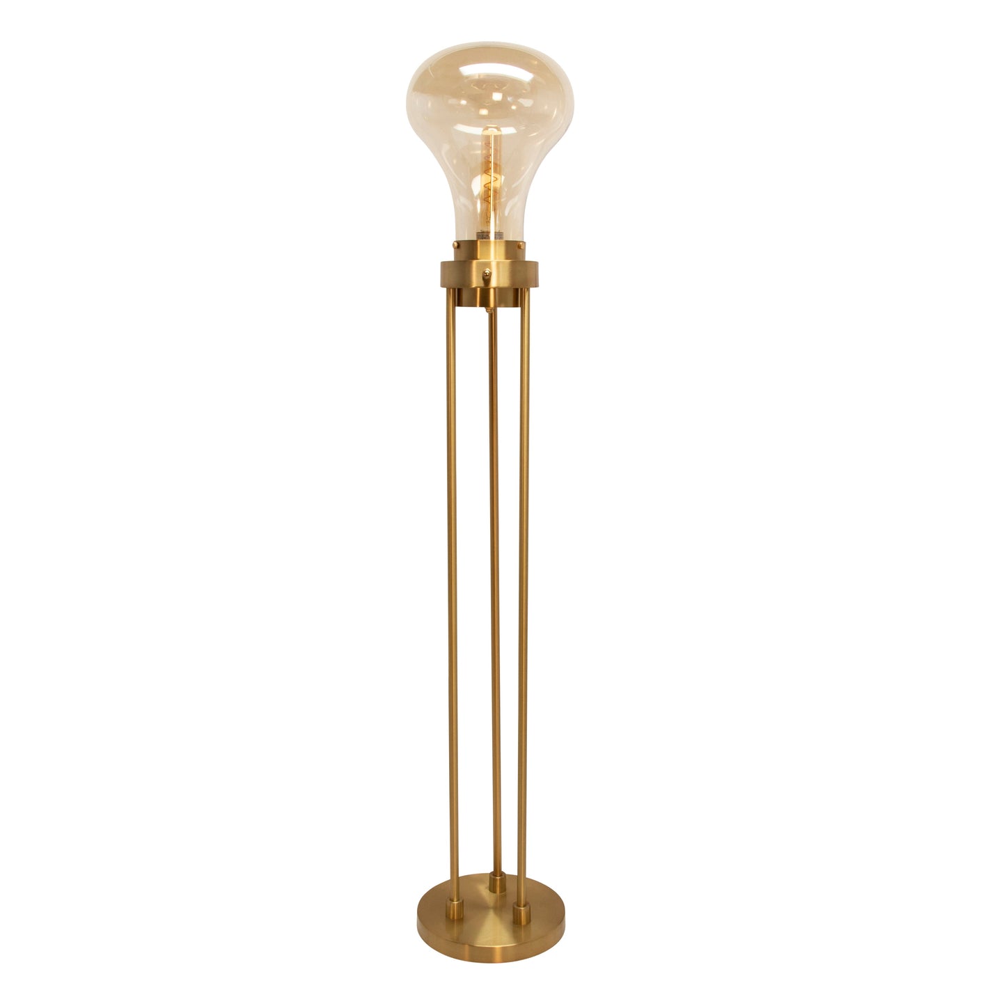 Glass 55" Light Bulb Floor Lamp, Gold Kd