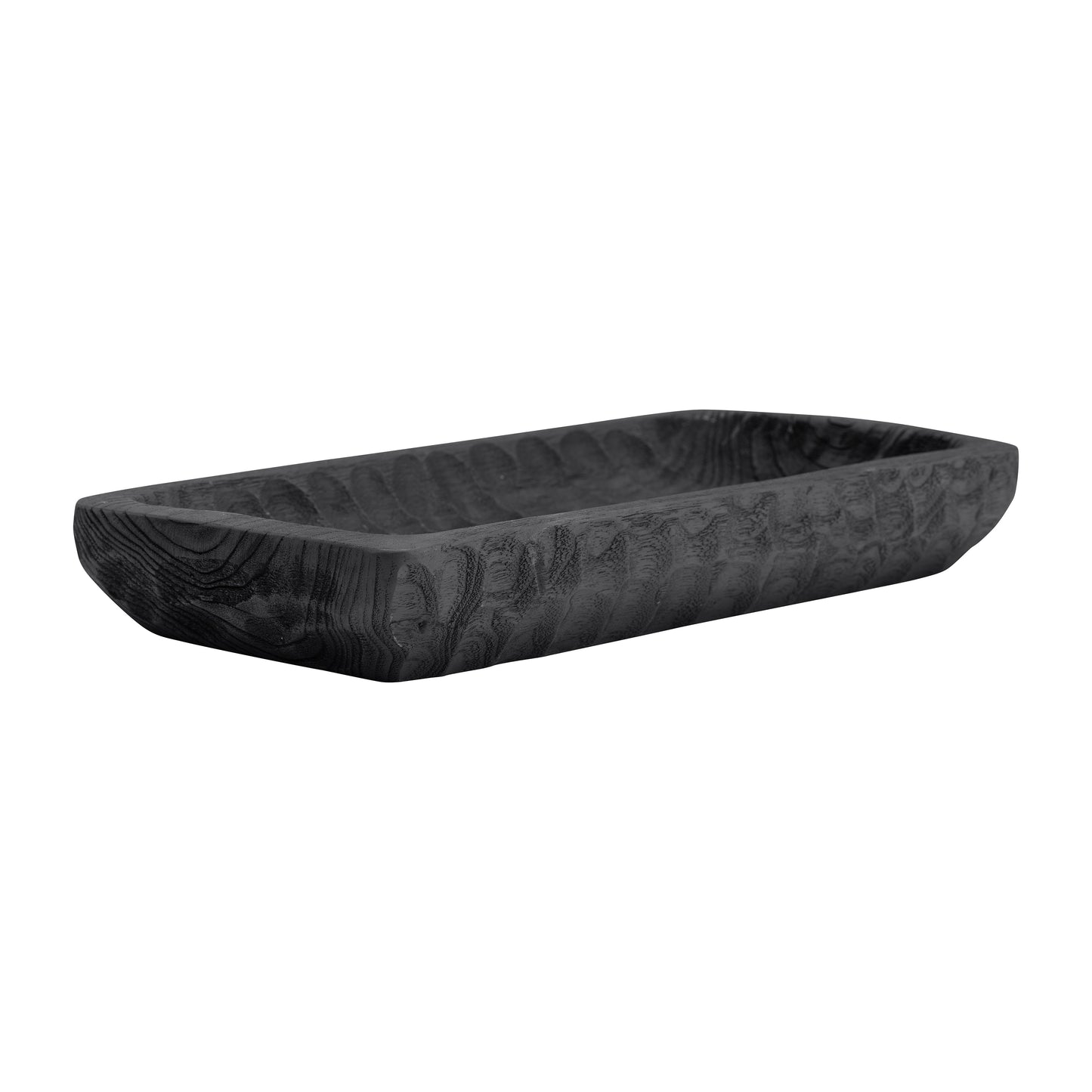 Wood, 16" Rectangular Tray, Black