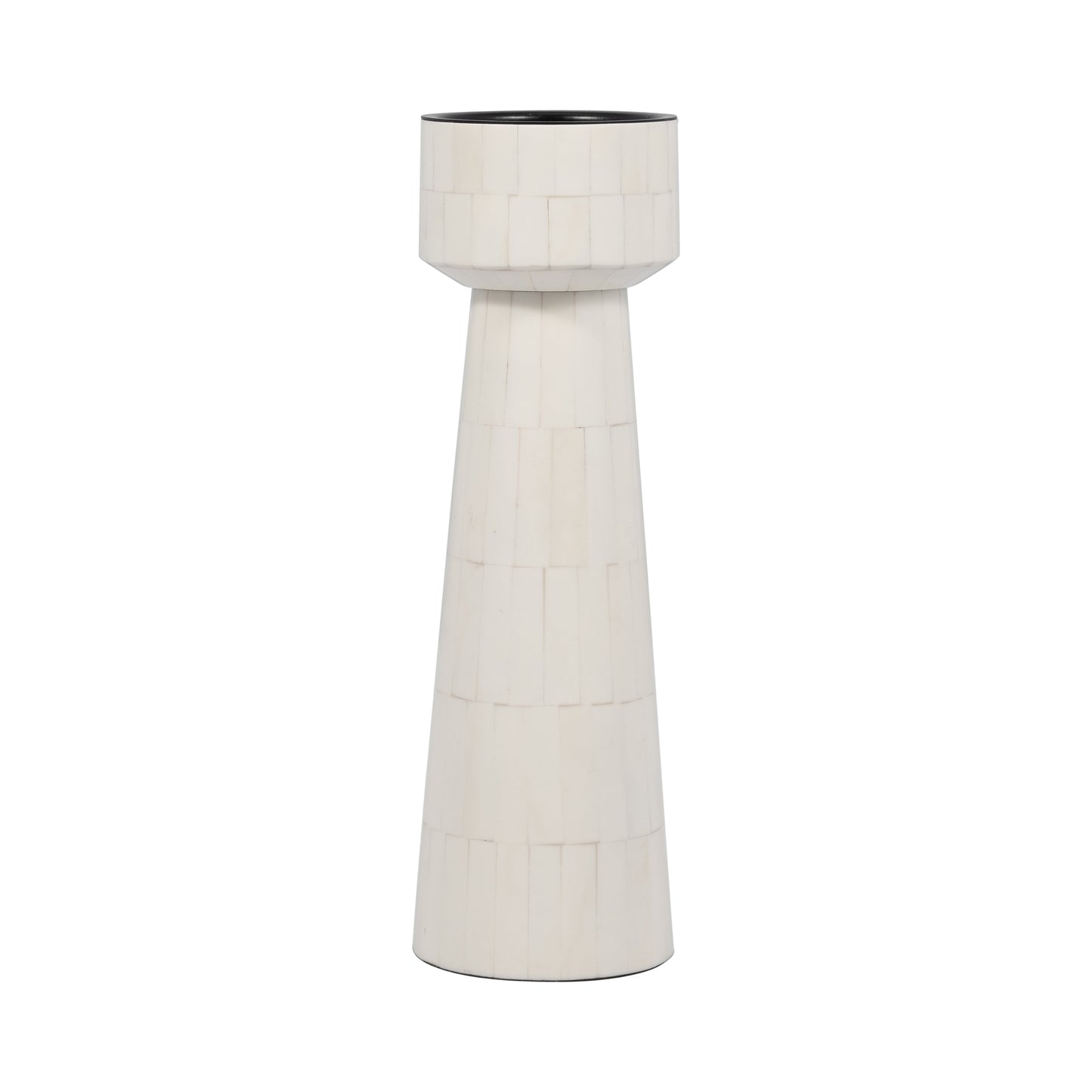 Resin, 12" Pillar Candleholder, Ivory