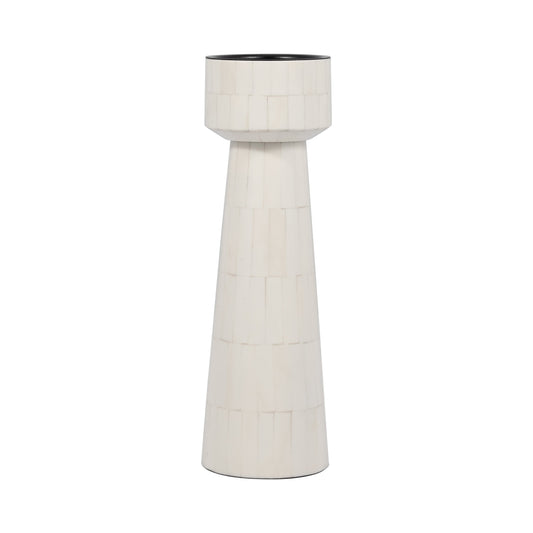 Resin, 12" Pillar Candleholder, Ivory