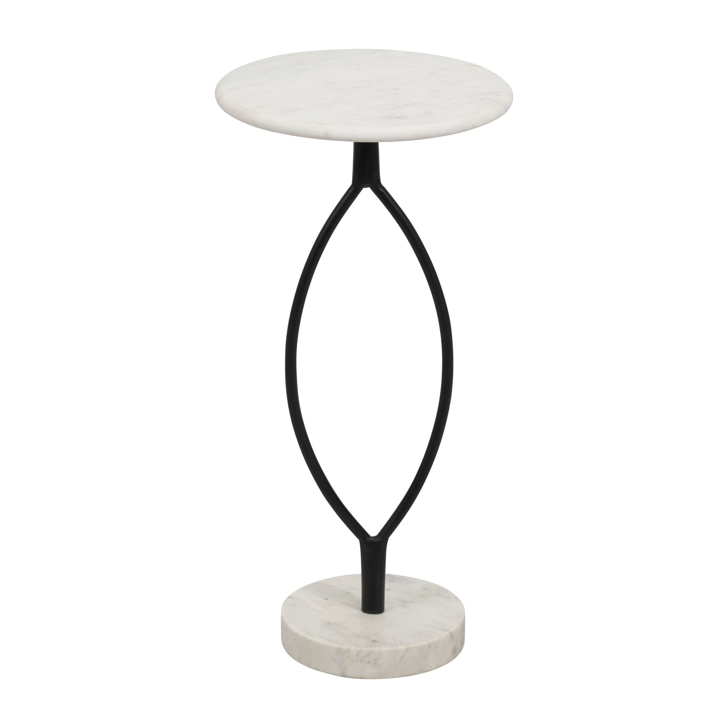 Metal, 25" Loophole Table Marble Base, Black