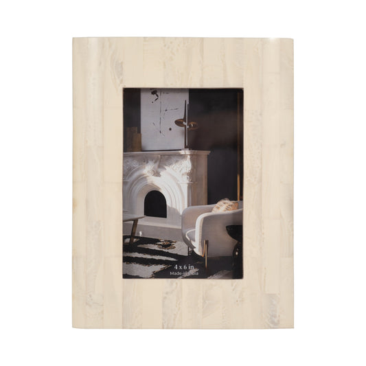 Resin, 4x6 Curved Photo Frame, Ivory