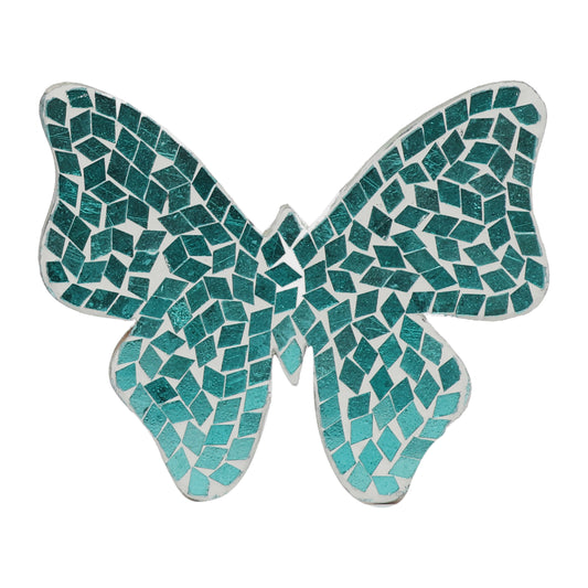 6" Mosaic Butterfly, Aqua