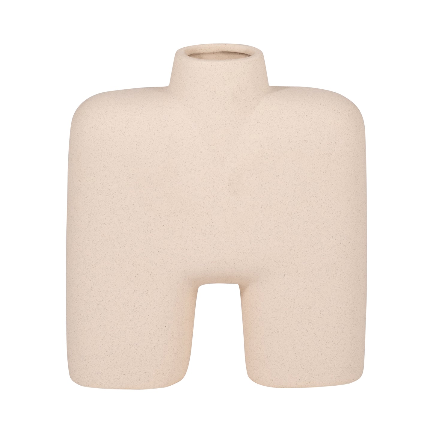 Cer, 7" Square Shape Vase, Ivory