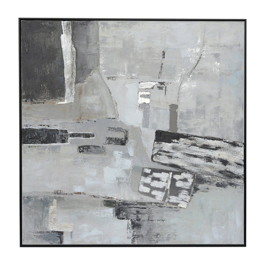 51x51 Framed Handpainted Abstract
