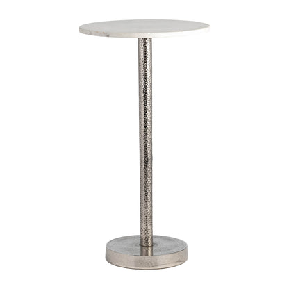 Metal, 24"h Round Drink Table - Flat Base, Silver