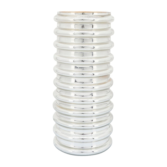 Glass, 14"h, Scallop Vase, Champagne