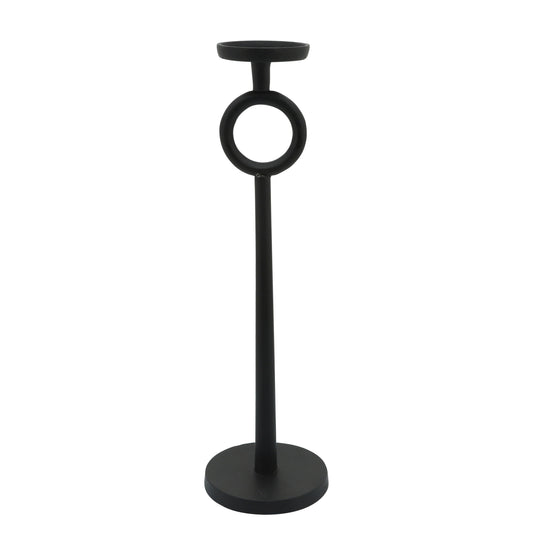 21"h Metal Candle Holder, Black