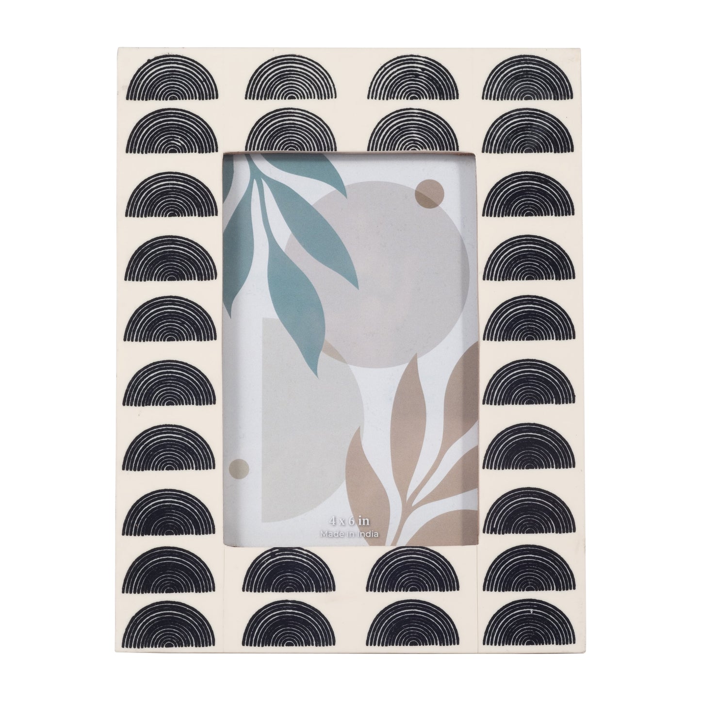 Resin, 4x6 Black Arches Photo Frame, Ivory/black