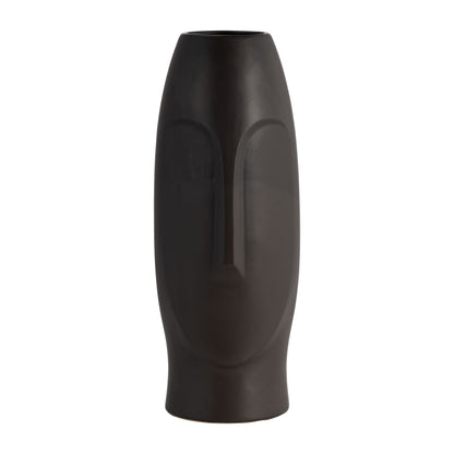 14"h Face Vase, Black