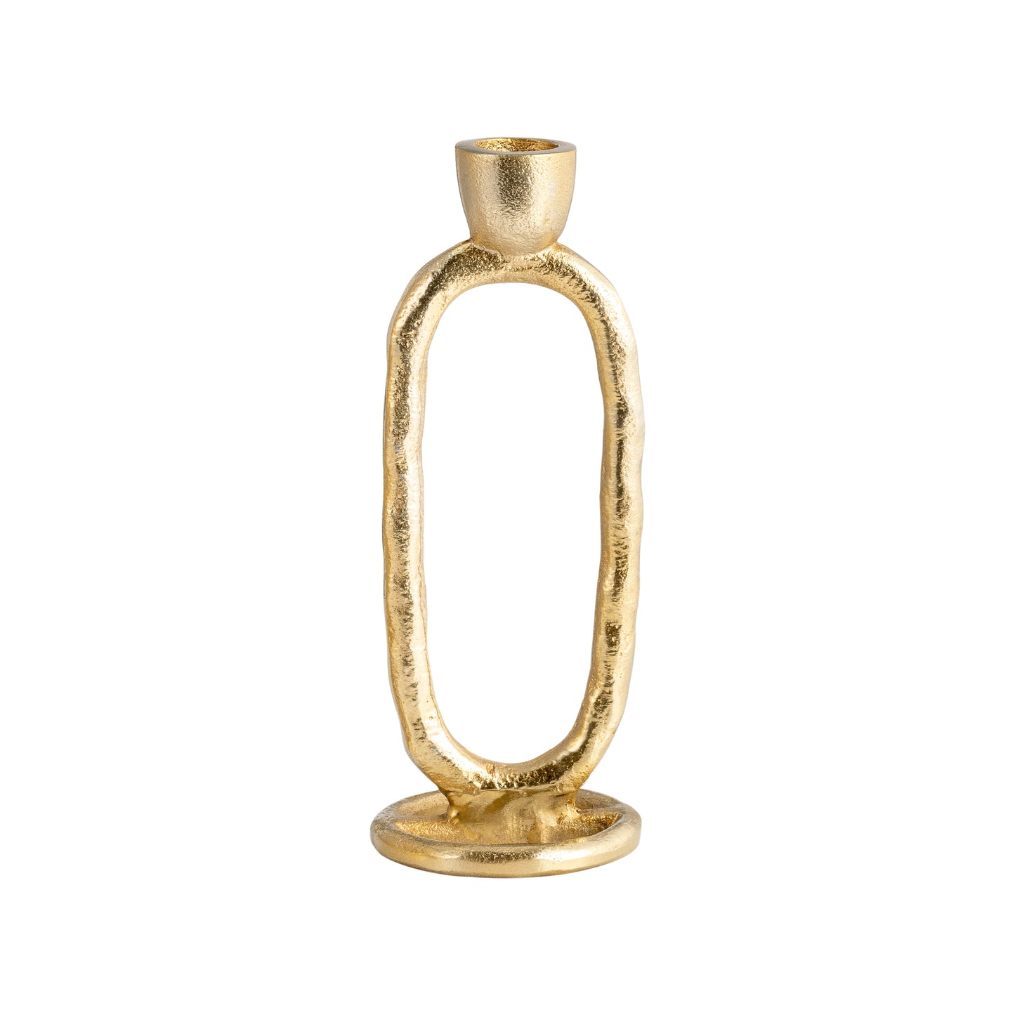 Metal, 8" Open Oval Taper Candleholder, Gold