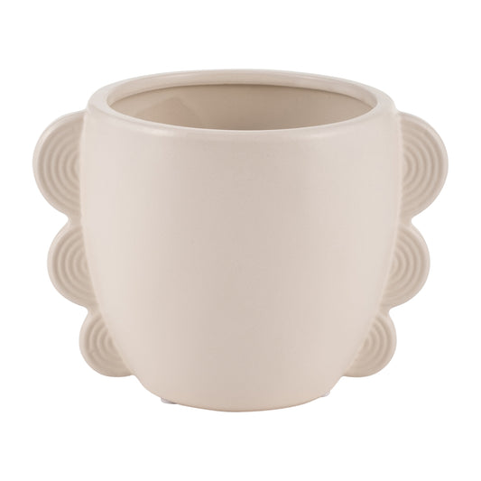 Cer, 5"h Eared Planter, Cotton