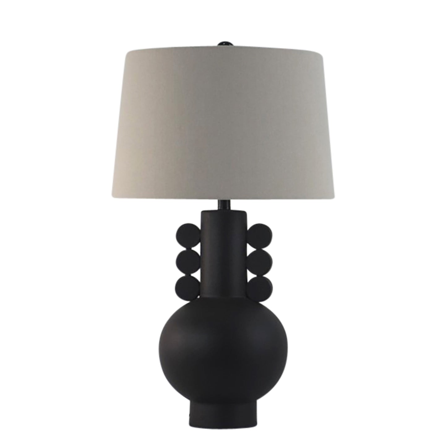 30" Eared Totem Table Lamp, Black