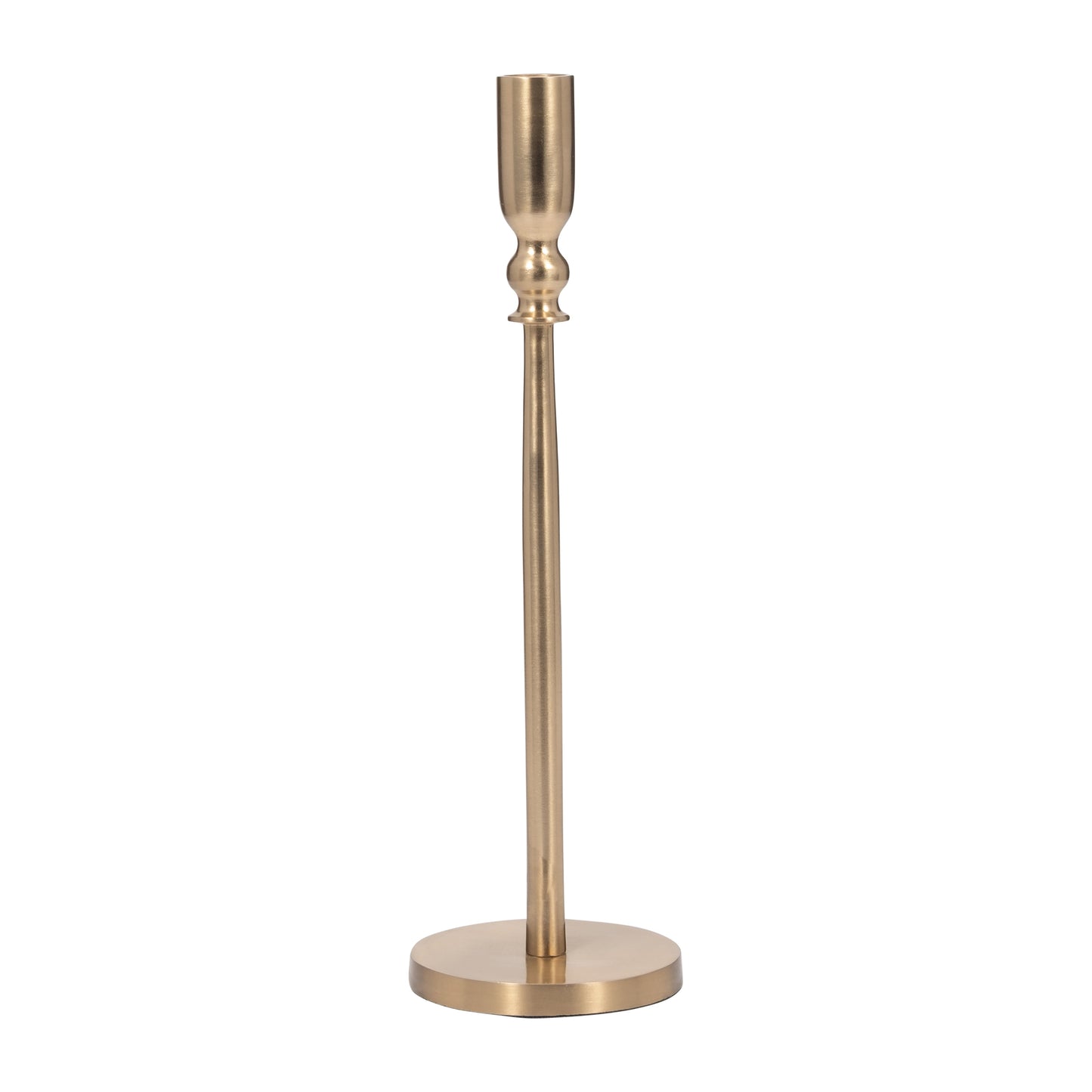 Metal, 12" Traditional Taper Candleholder, Gold