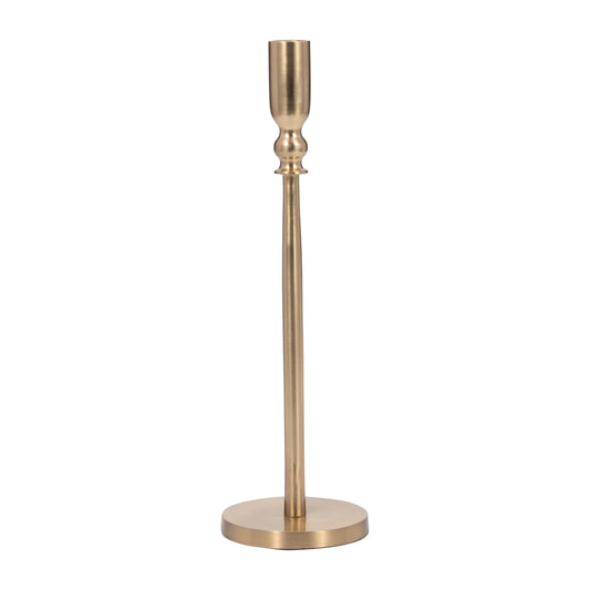 Metal, 12" Traditional Taper Candleholder, Gold