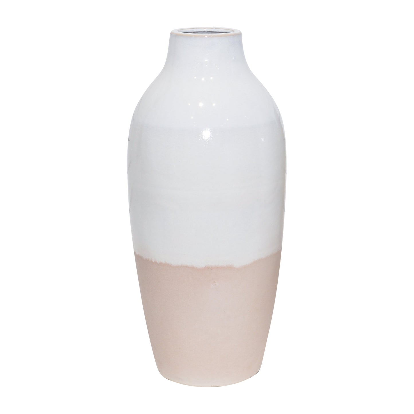 Clay, 19" 2-tone Reactive Vase, Ivory