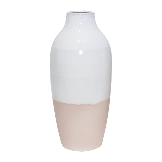 Clay, 19" 2-tone Reactive Vase, Ivory