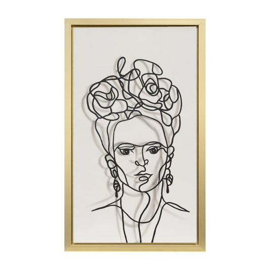 35x59, Hand Painted Frida Illusion, Wht/blk