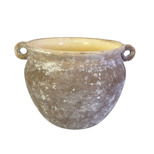 13" Textured Stoneware Jug Planter, Ivory