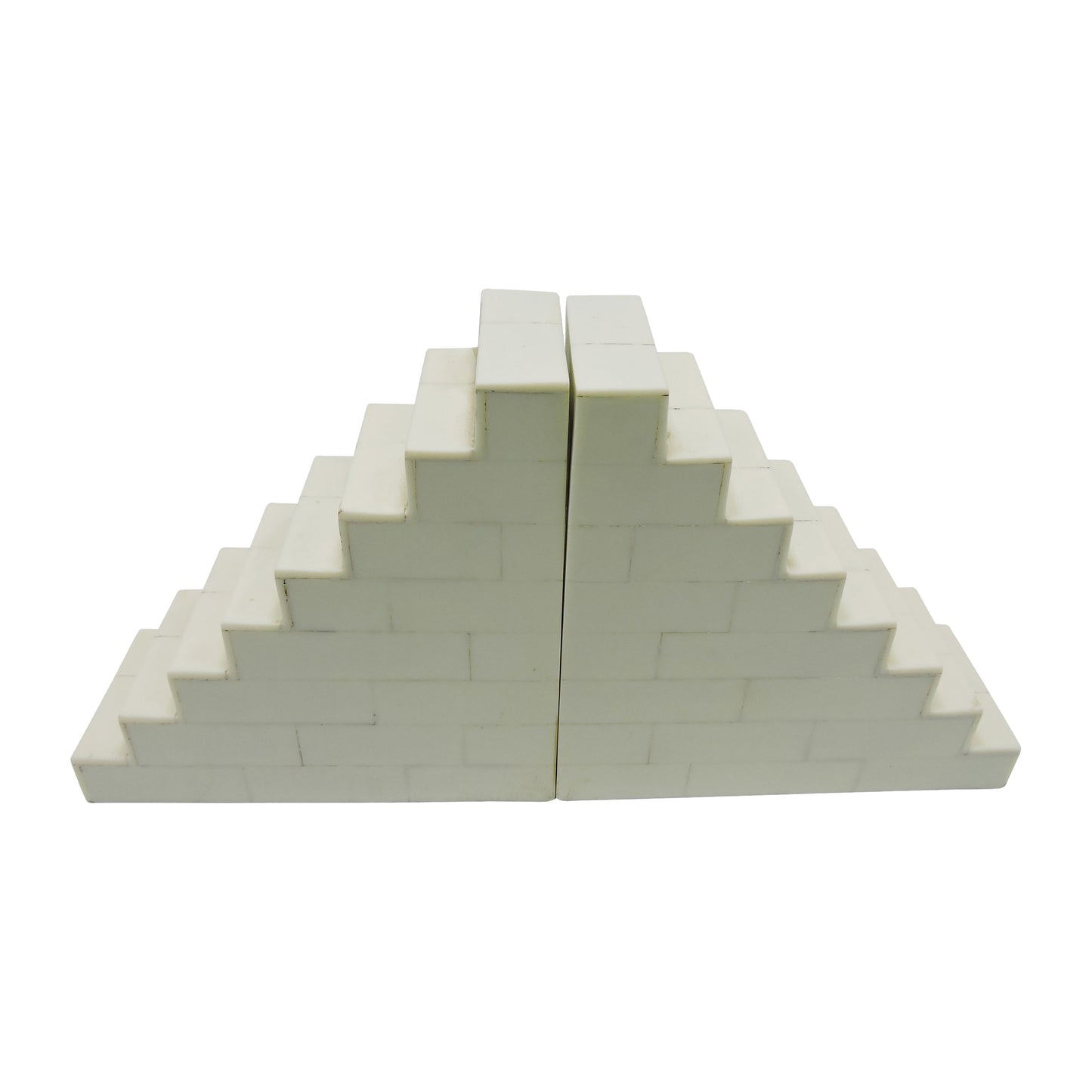 Resin, S/2 6" Steps Bookends, Ivory