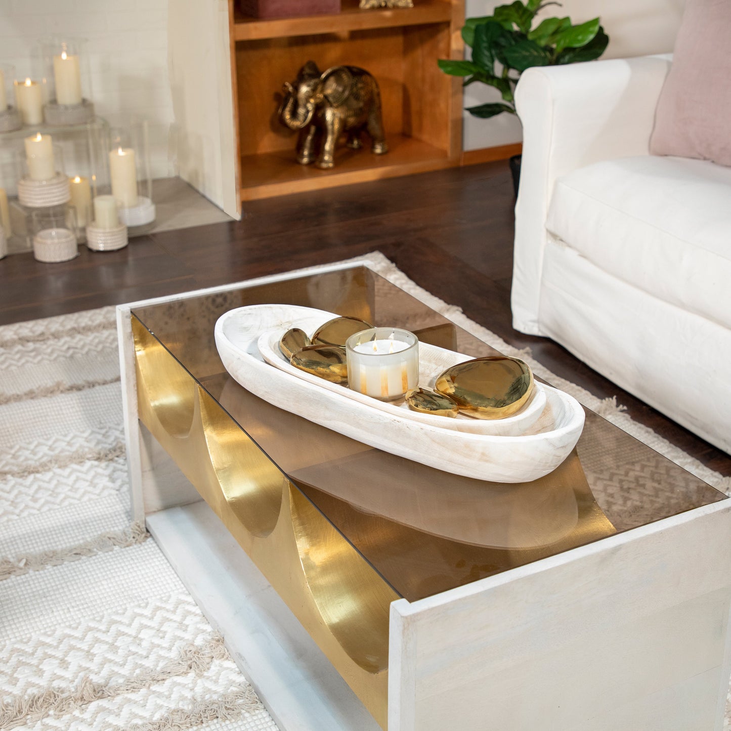 S/2 18/24" Wood Decor Plates, White