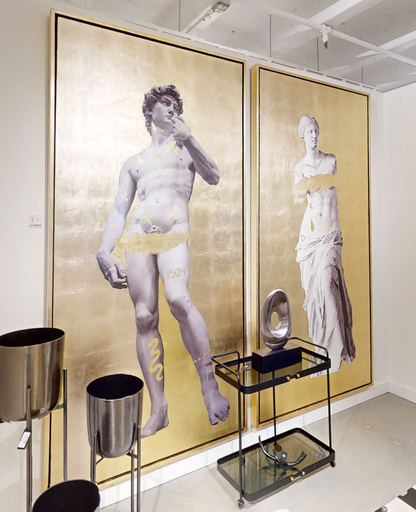 47x94, Hand Painted David In Gold